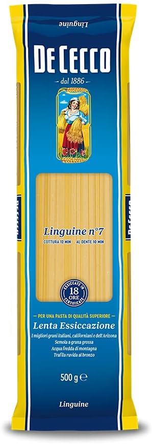 De Cecco Linguine n.7 Semolina pasta of Durum Wheat, Pack of 6 x 500 g