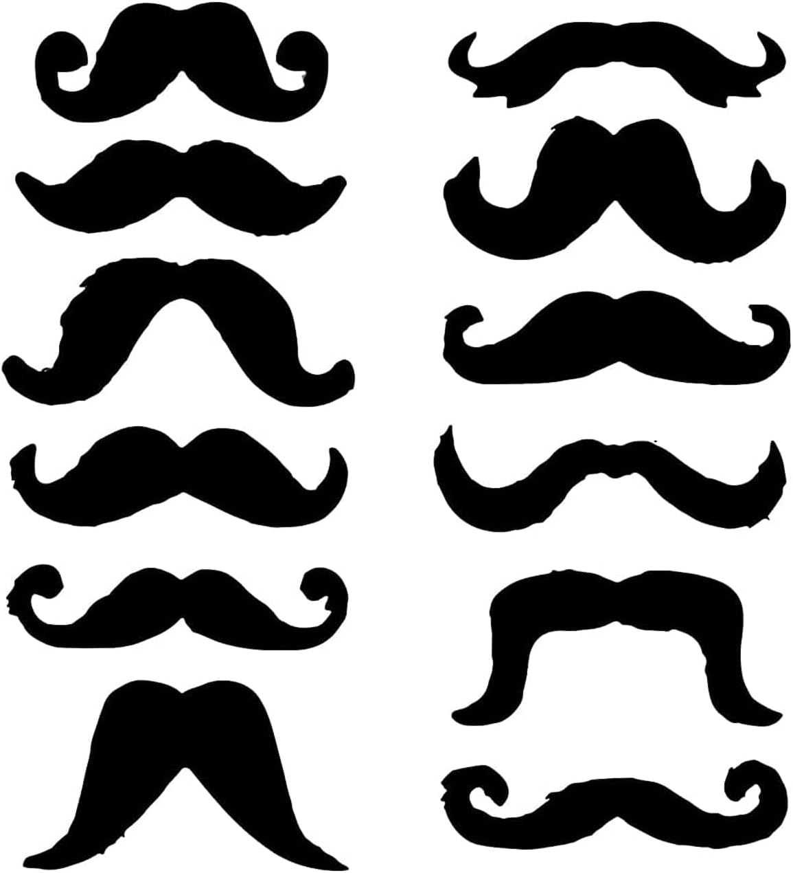 12 Pcs Fake Moustache,Mustache Fancy Dress,Stick On Mexican False Moustaches,Adults Kids Black Beards and Eyebrows,moustache Mustaches Sideburns Goatee Set,CowboyCostume Accessories Moustach Party