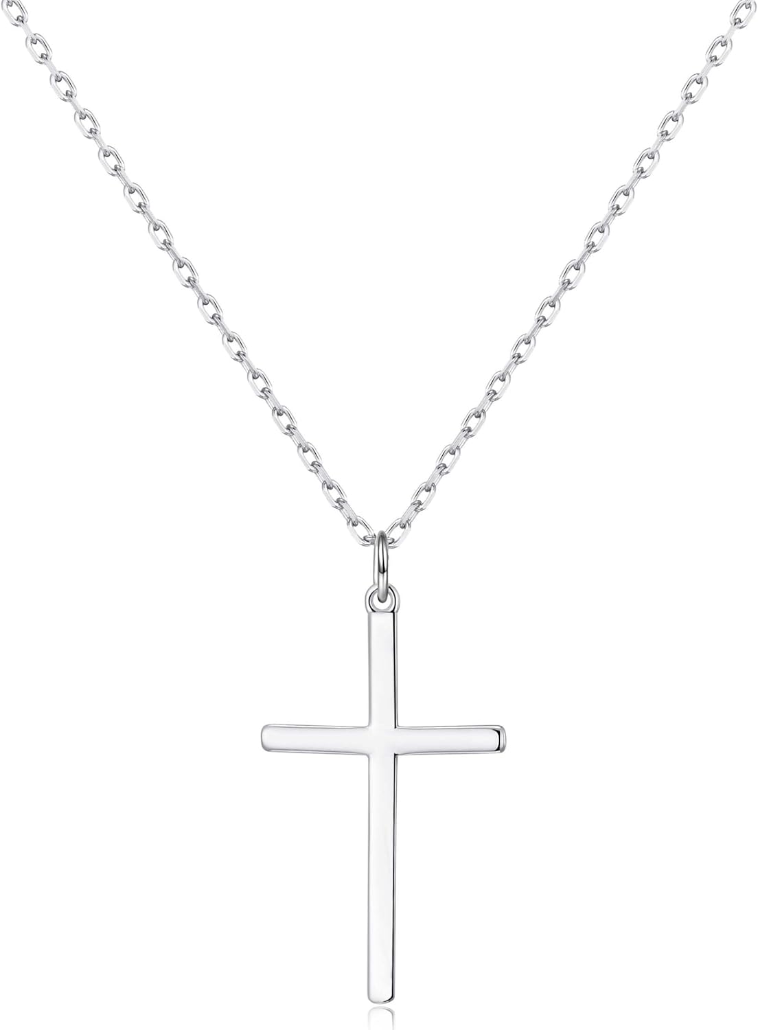 Philip Jones Sterling Silver Cross Pendant Necklace