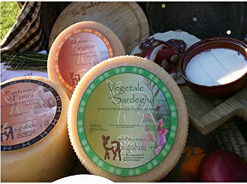 3.5 kg - Vegetale di Sardegna. Pecorino for Vegetarians. Pecorino Cheese with Vegetal Rennet. Ideal for Those who Follow a Vegetarian Diet. Made in Siamaanna (Sardegna), by Giovanni Busia,