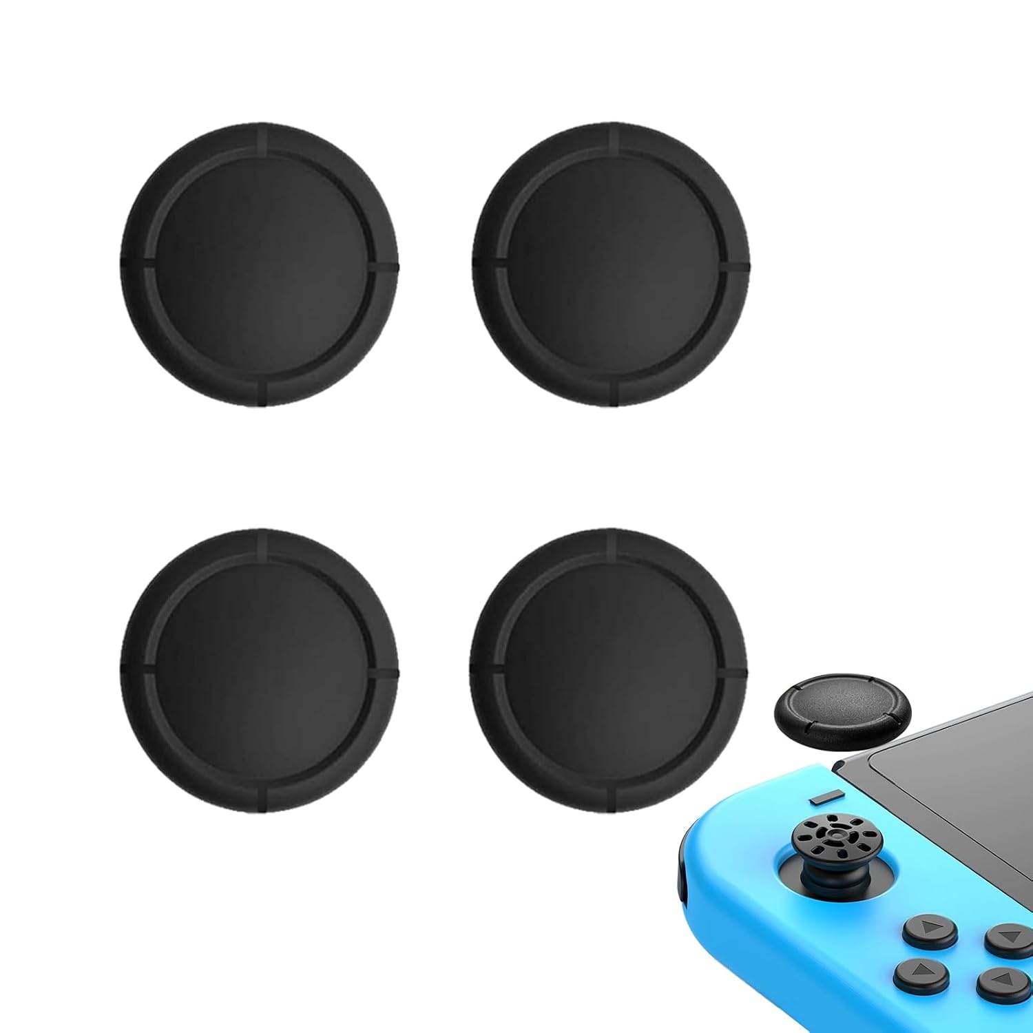 4Pcs, Replacement Joystick Covers for Nintendo Switch/Oled/Lite, Black