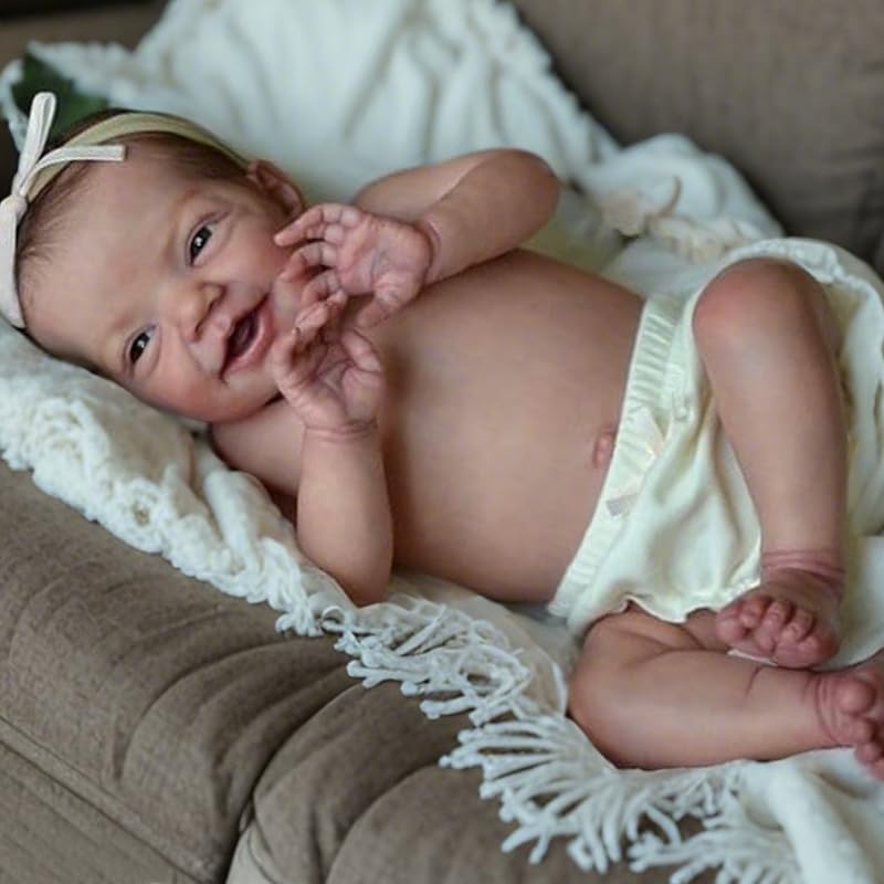 Pinky Reborn Baby Dolls Full Body Vinyl Doll Girl 20 Inch Realistic Doll Reborn Baby Dolls Toy for Kids Age 3+