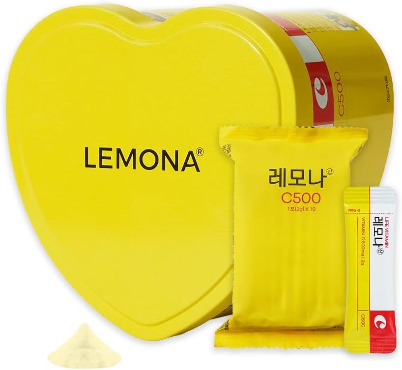 LEMONA Official Vitamin C 500mg, Immune Support Supplement On-The-Go Vitamin c Individual Packets B6, B2, 120 Sticks Easy to Take Daily Energy Boost Korean Food Lemon Flavored (70*2g)