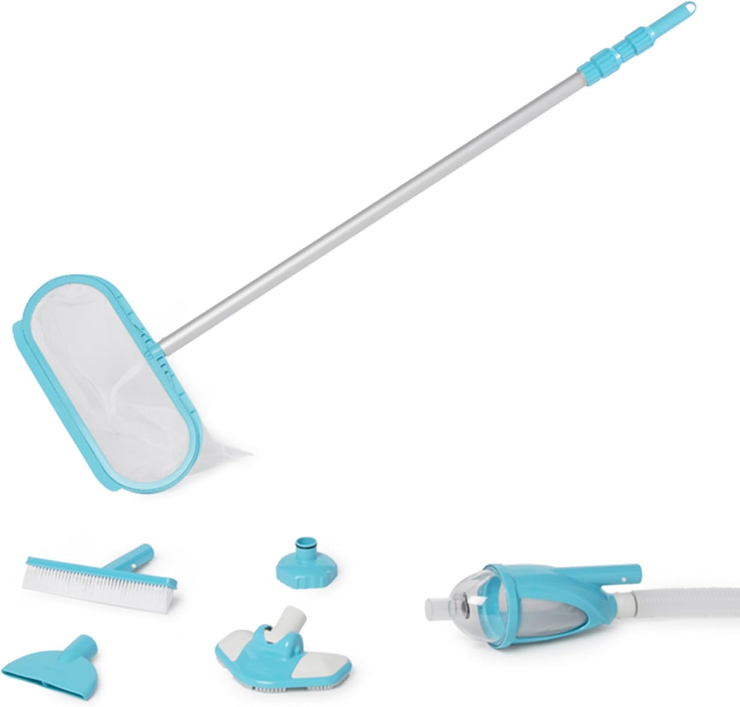 Intex 28003E Deluxe Above Ground Pool Maintenance Kit for Minimum 800 GPH Flow Rates with Vacuum, 110" Pole, Wall Brush and 24' Hose (Color May Vary)