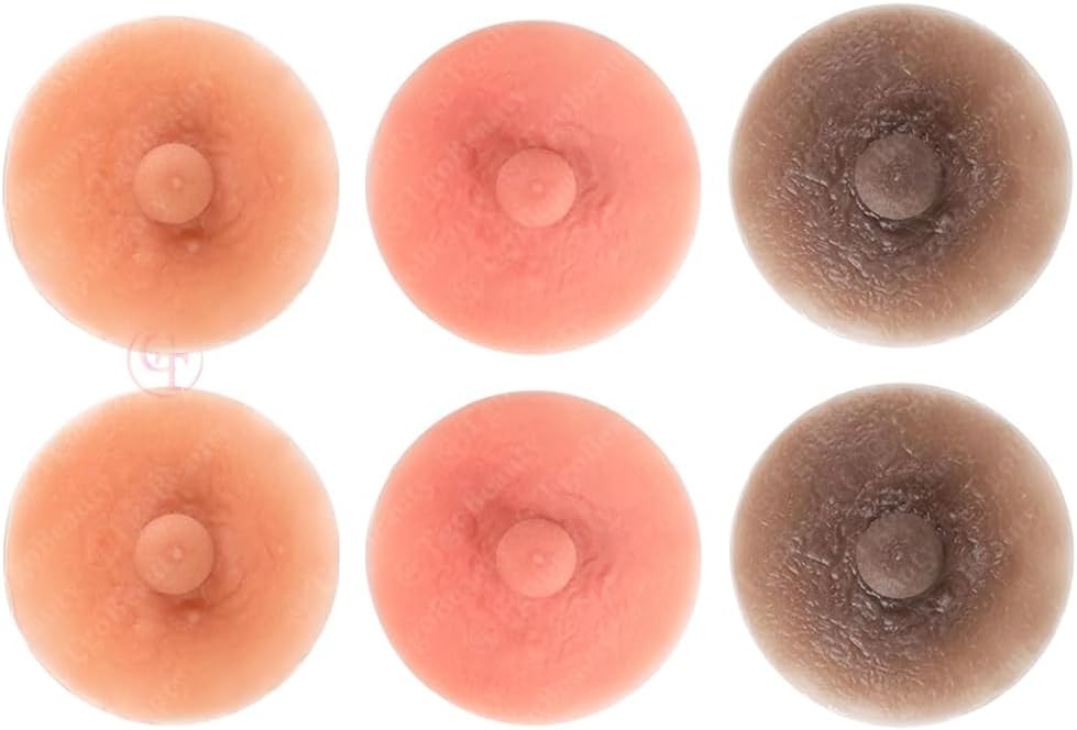 1 Pair Diameter 6cm Reusable Attachable Self Adhesive Silicone Nipple Realistic Adhesive Silicone Nipple Cover