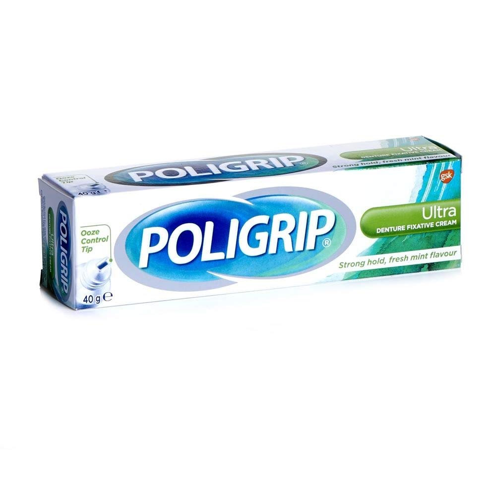 Poligrip Ultra Denture Fixative Cream 40g - Pack of 4