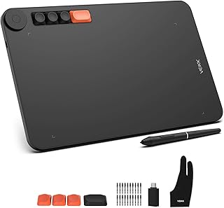 Graphics Drawing Tablet VEIKK Voila L Drawing Pad 10X6 inch,with 4 Customized Keyboard Hot Keys,8192 Levels Battery-Free Stylus Pen,Compatible with PC/Android/Mac/Windows/Linux