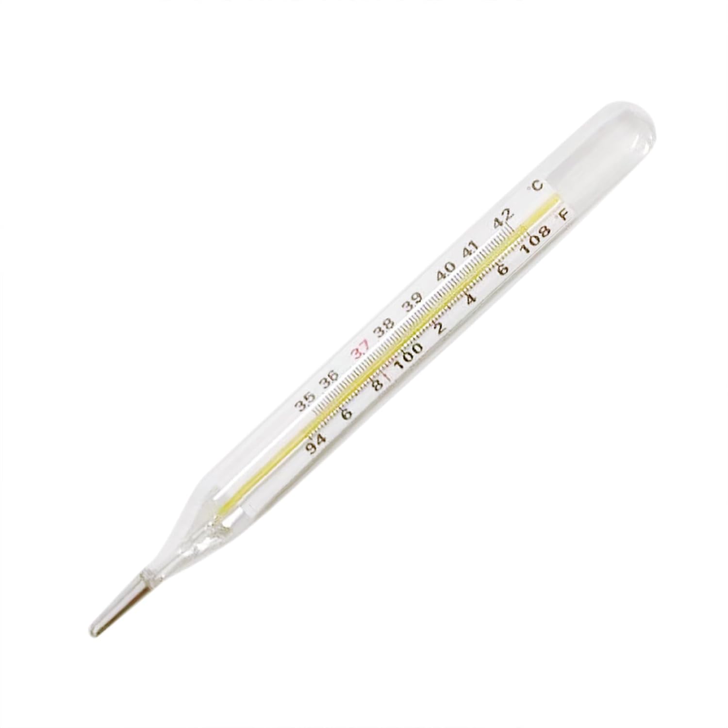 Feelcrag 1PCS Glass Thermometer Classic Clinical Thermometer Analogue Fever Thermometer for Babies, Children, Adults Body Temperature Thermometer Classic Analogue Medical, Easy to Read and Use