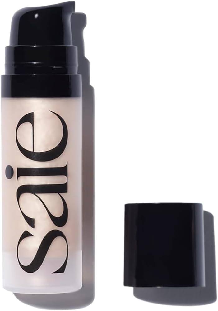 Saie Mini Glowy Super Gel - Hydrating Makeup Primer and Illuminating Glow Serum Enriched with Vitamin C and Squalane Oil - All-Over Liquid Highlighter Makeup for Instant Glass Skin - Starglow (0.5 oz)