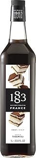 1883 Tiramisu Syrup - Flavored Syrup for Coffee, Cocktails, and Iced Beverages - Made in France | Premium Glass Bottle 1 Liter