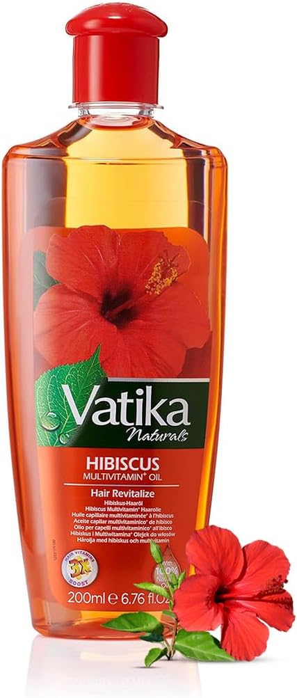 Vatika Naturals Hibiscus Multivitamin Hair Oil - 200ml | Blend Of Tea Tree & Rosemary Oil | For Dandruff-Free Hair | Nourishing Formula For Healthy, Beautiful Hair