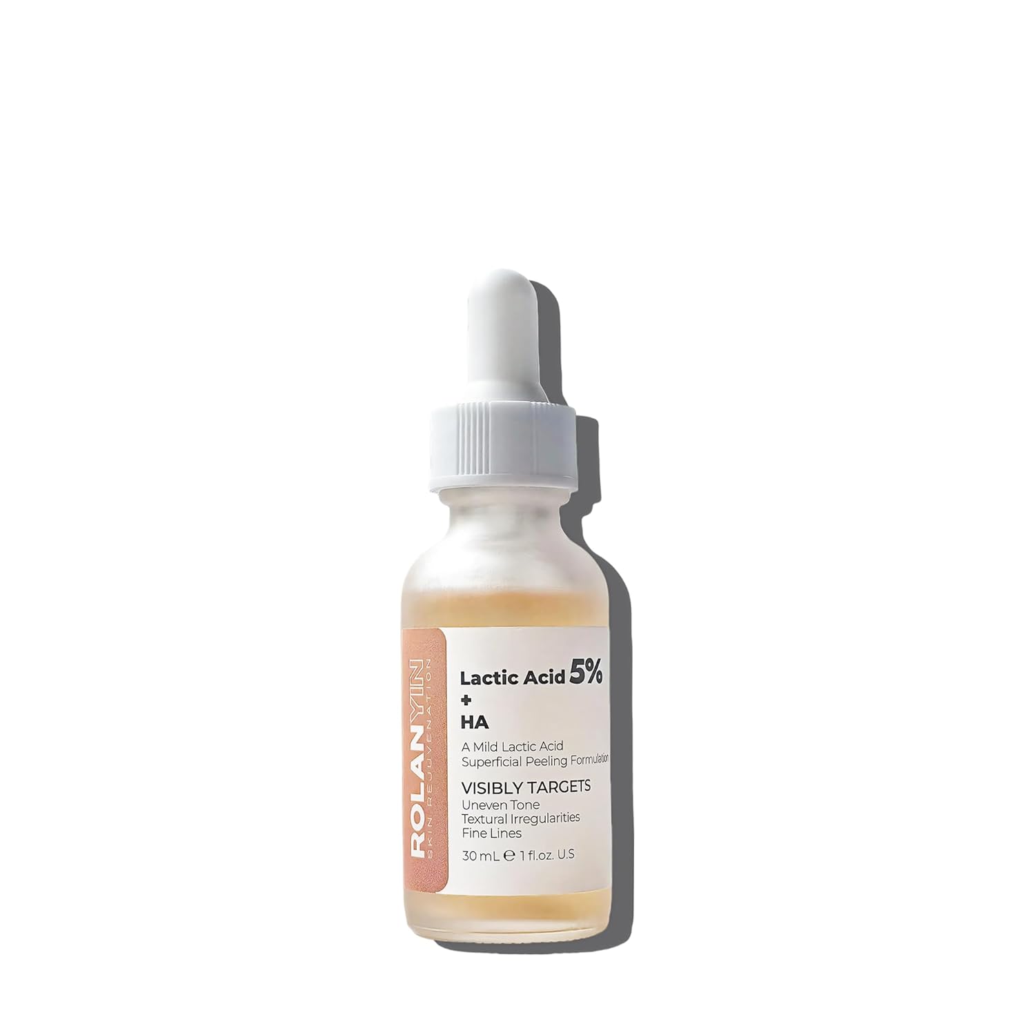 ROLANYIN Lactic Acid 5% + HA Facial Serum for Exfoliating Deep Hydration and Smoothing Skin Texture Nourishing Anti Aging Pore Minimizing Benefits Skin Care