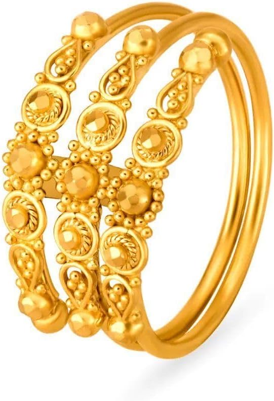 Real 22K/18K Fine Yellow Gold Certified Womens Stack Ring