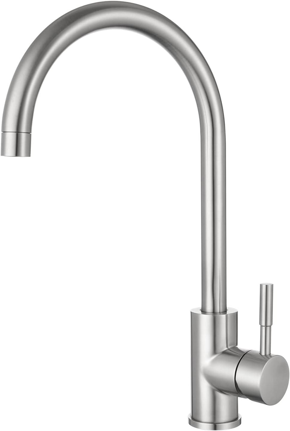 Kitchen Taps Stainless Steel Kitchen Sink Tap Mixer Brushed Nickel Single Lever 360 Swivel Spout Monobloc Mixer Taps for Sink 1 Hole High Arc Hapilife Stainless Steel Faucet Brushed Steel