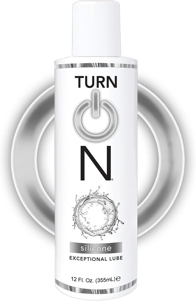 Turn On Silicone-Based Premium Personal Lubricant | Long Lasting Performance, Ultra Slick & Silky Smooth, Condom Safe Lube for Men, Women, and Couples, 12 fl oz