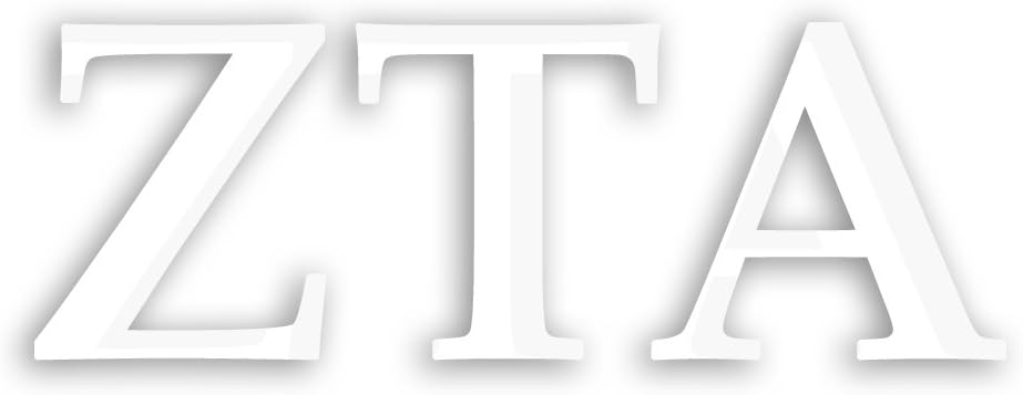 Officially Licensed Zeta Tau Alpha 8" x 3" Window Decal - White