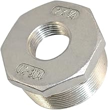 2" Male x 3/4" Female Thread Reducer Bushing Pipe Fitting, Adapter, Stainless steel SS 304 NPT