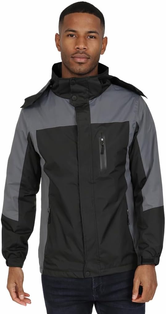 Blu Apparel Mens Outdoor Waterproof Rain Jacket Premium Branded Windproof Everyday Wear Jackets for Men