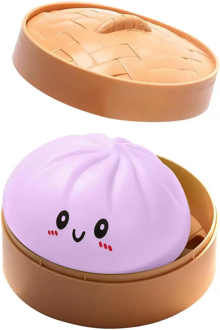 Dumplings Squishy Mystery Dumplings Squishy Stress Balls Fidget Sensory Toy Soft Squeeze Decompression Dough (Purple)