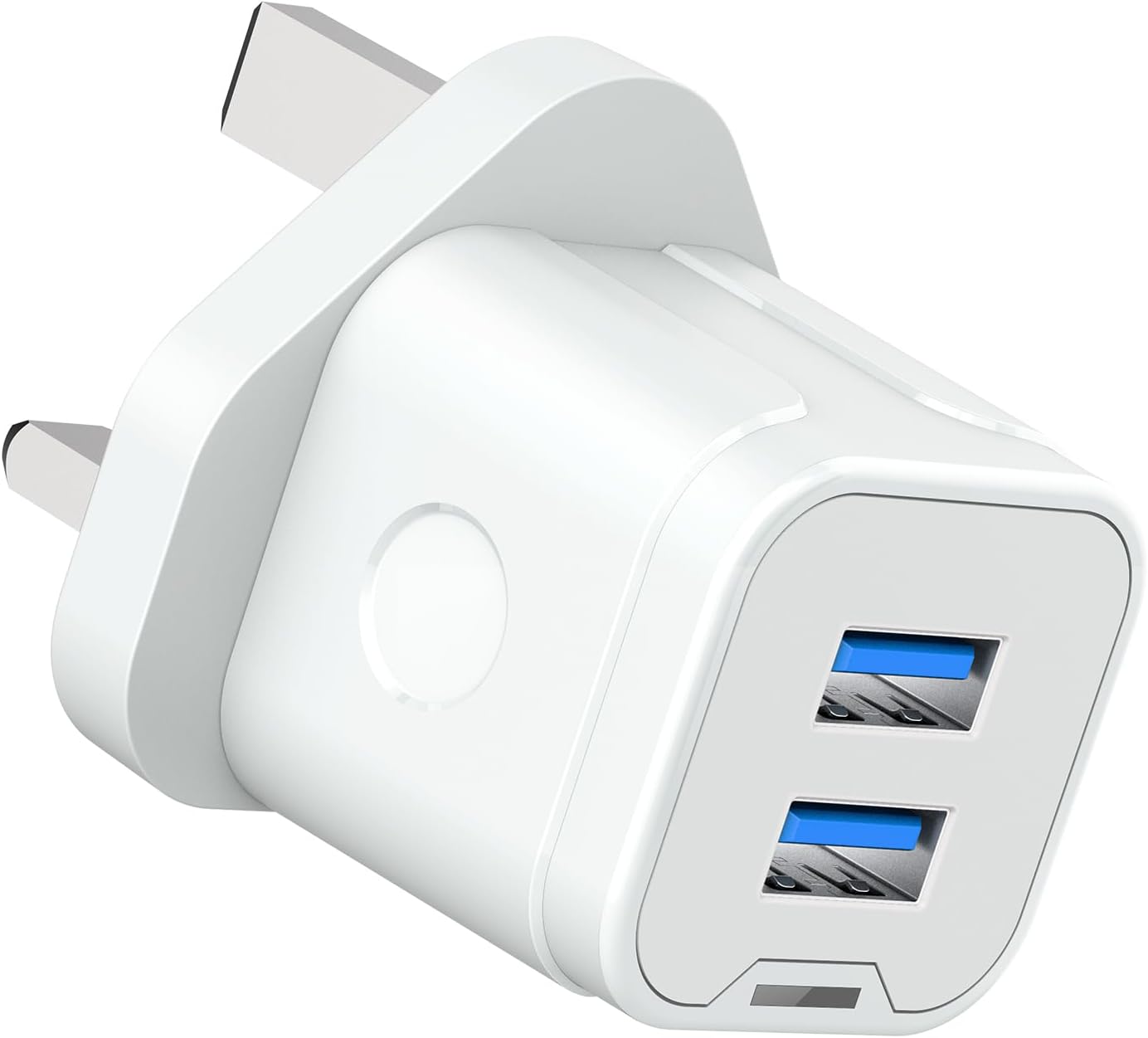 iPhone USB Plug,Dual USB Charger Plug Adaptor UK 3 Pin Mains Charger Double Port 5V 2Amp Phone Charging Plug for iPhone 16 15 14 13 12 11 Pro Max 10 XS X XR 8 7 6 6S Plus 5 SE 2020,iPad Pro/Air/Mini