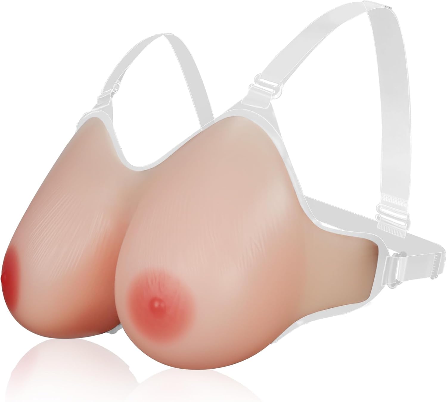 Vollence Strap on Silicone Breast Forms Fake Boobs for Mastectomy Crossdresser