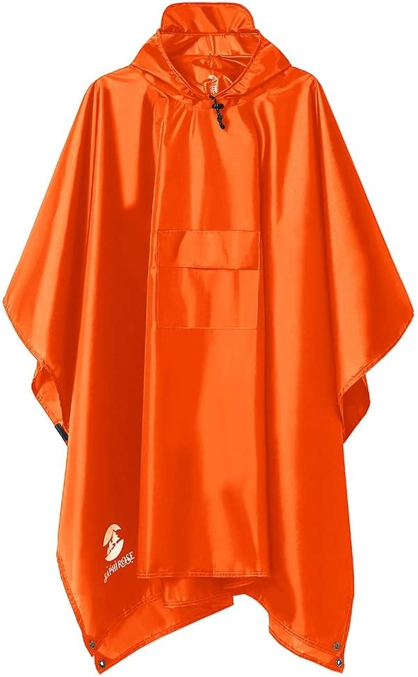 3-in-1 Multi-Functional Rain Poncho Adult 85.8 x 55.5 inches Polyester Outdoor Rainwear - Waterproof Raincoat, Sunshade Tarp, Tent Ground Sheet Mat