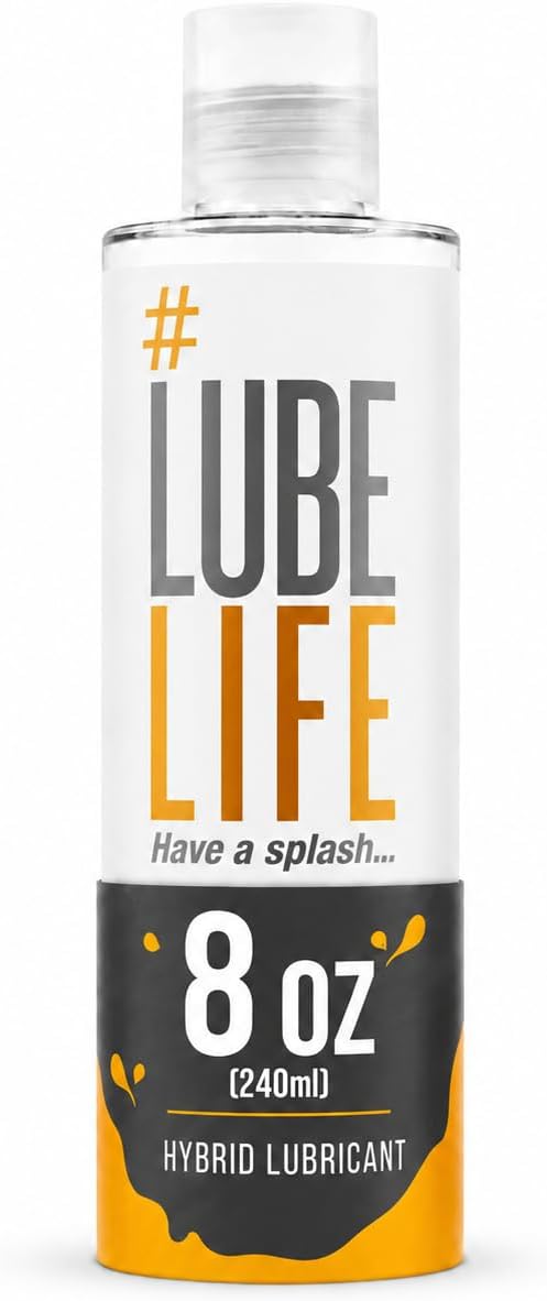 LUBELIFE Hybrid Water Based Silicone Lube Personal Lubricant Gel 8 fl oz | For Men Women Couples, Long-Lasting Non-Sticky, Toy and Condom Compatible, Easy Rinse, Silky Glide, Water Resistant, Discreet