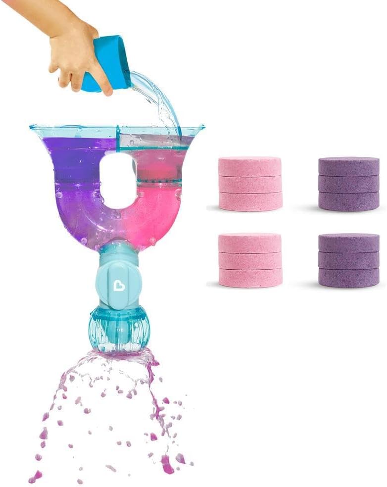 Munchkin ColourMix Lab STEM Learning Toddler Bath Toy, Includes 12 Bath Colour Tablets, Blue
