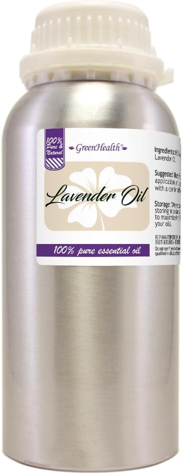 Lavender Essential Oil – 16 fl oz (473 ml) Aluminum Bottle w/Plug Cap - GreenHealth