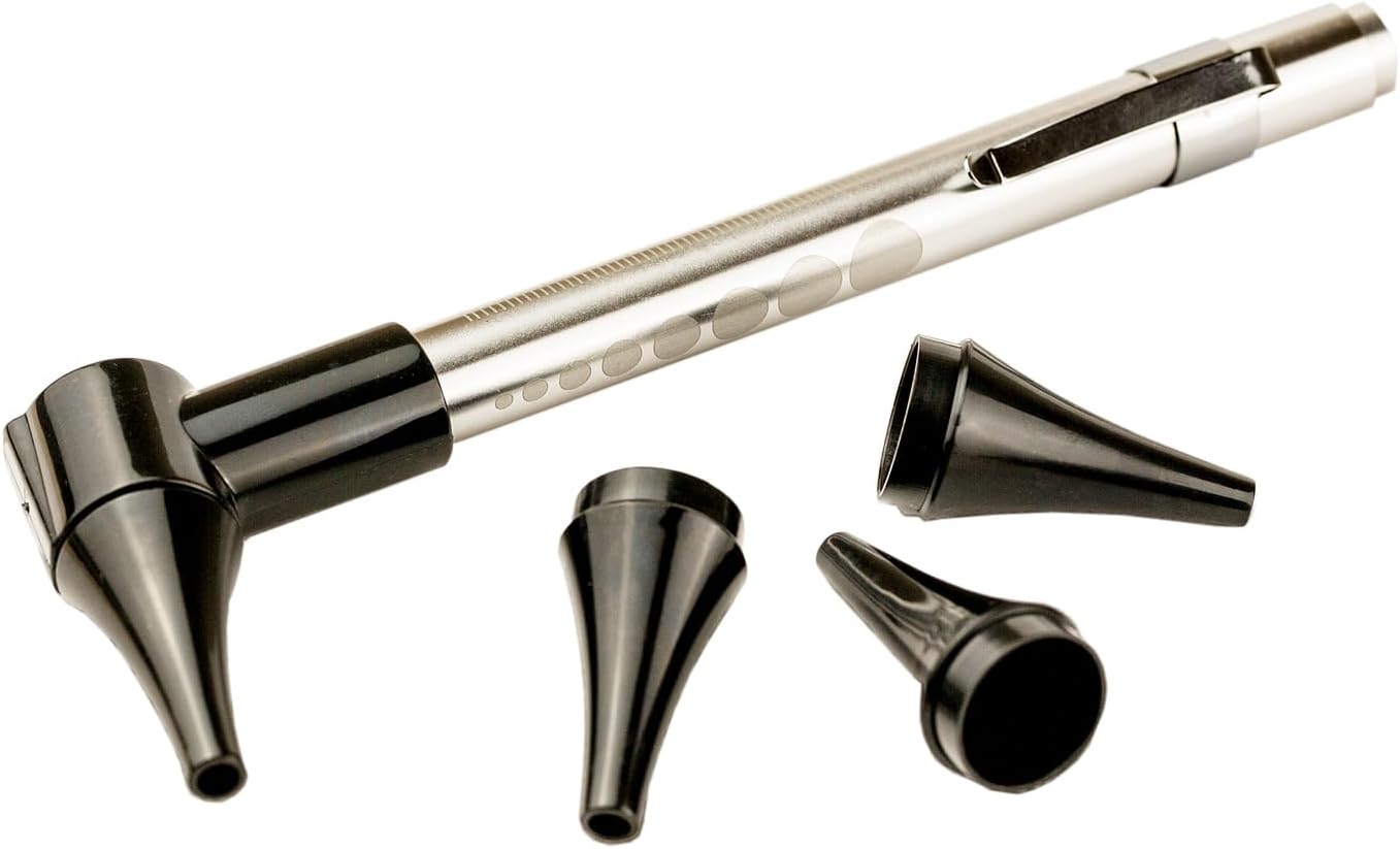 WaxBgone Otoscope - Bright LED Light with 3X Magnification to Check Your Family’s Ears at Home - Includes 3 Reusable and Easy-to-Clean Specula Tip Sizes for Adults, Kids & Babies and 2 AAA Batteries