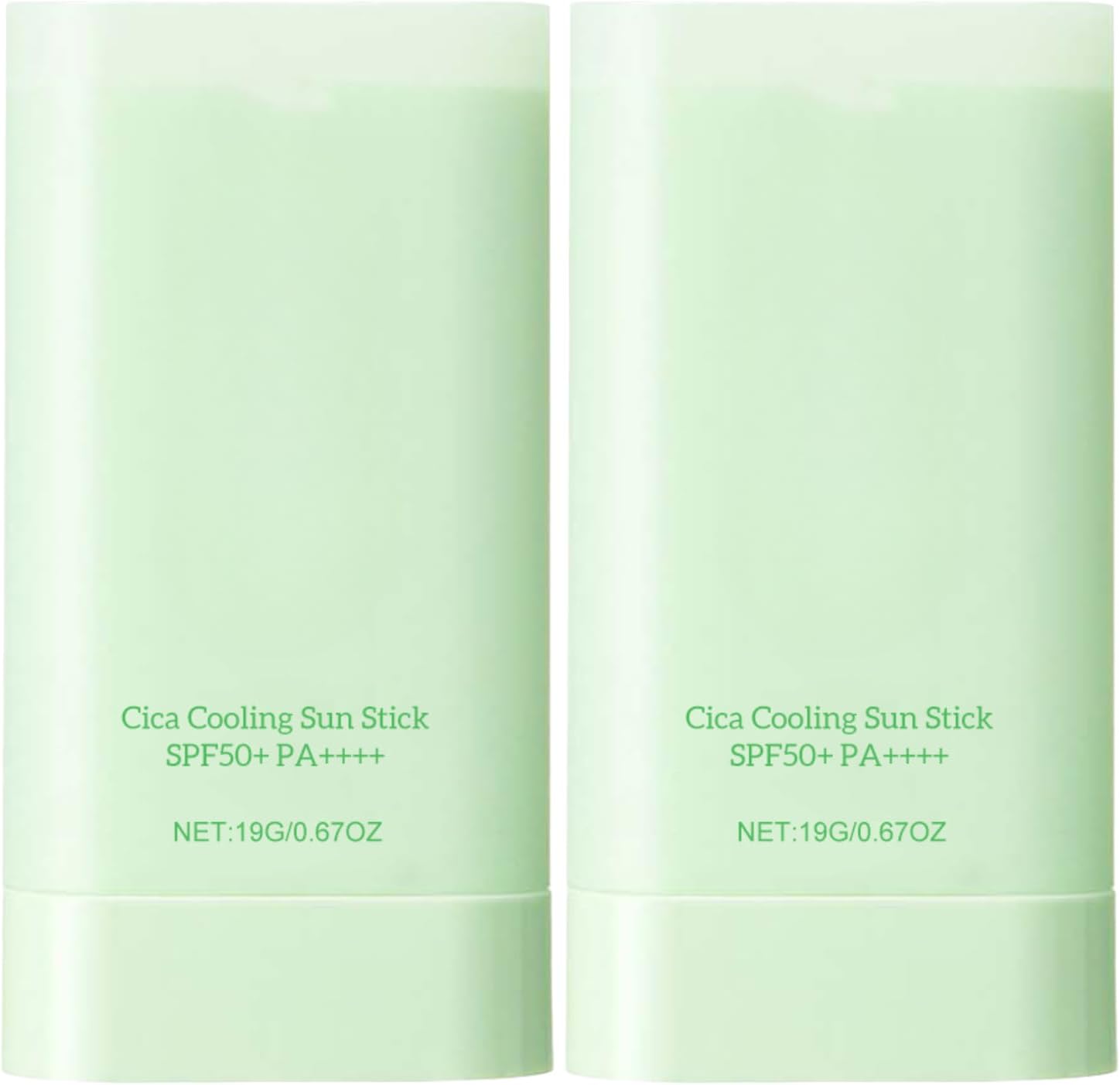 2PCS Cica Cooling Sun Stick SPF50+ PA++++, Moisturizing Sun Stick Reduces Skin Temperature, Quick Soothing, Lightweight Korean Sunscreen,Centella Face Sunscreen Sticks