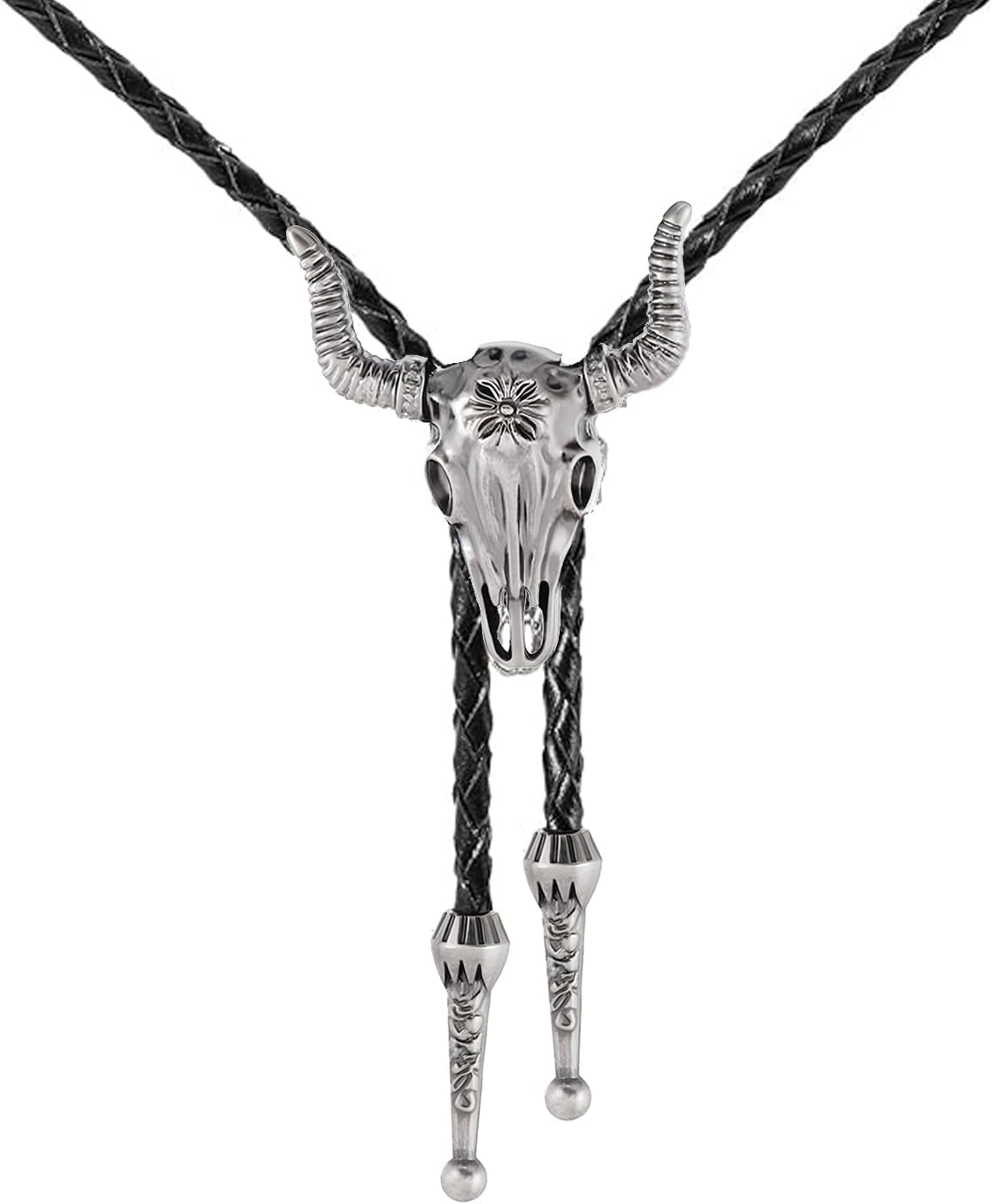 XWLEYW Mens Leather Necklace – Adjustable Braided Bolo Tie for Men, Vintage Cowboy Leather Necklace Cord Style, Western Rodeo Cowboy Accessories, Unisex Wild West Theme Gift
