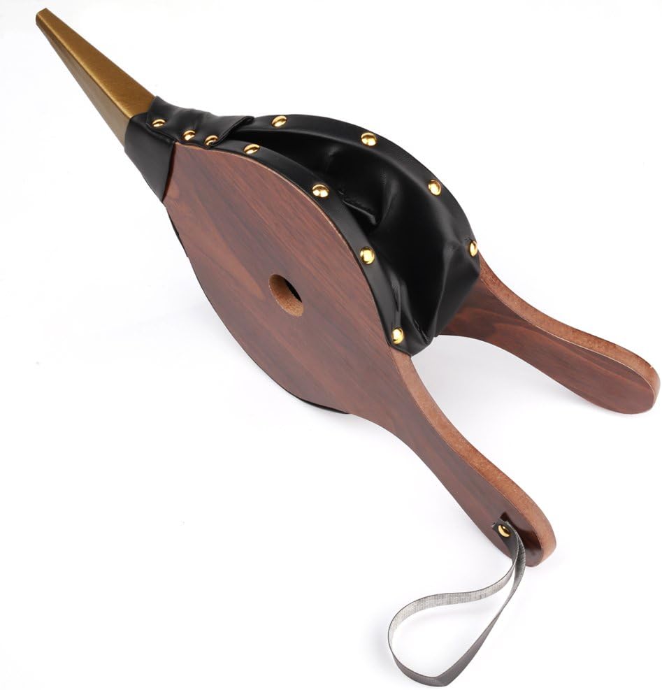 Z-COLOR 1PCS Brown Wood Fireplace Bellows 15" x 6.5" Outdoor Cooking Fan Air Blower