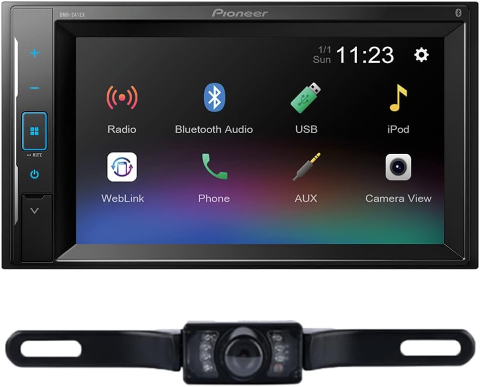 Pioneer DMH-241EX Digital Media Receiver (Does Not Play Discs) Included with + (1) Plate-Style Backup Camera