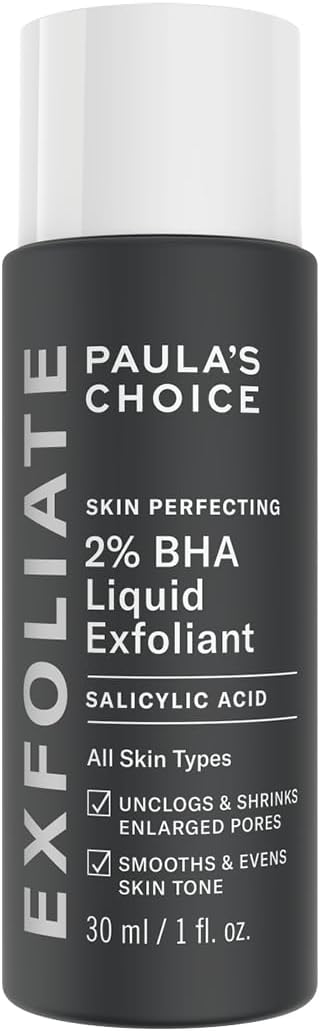 Paula's Choice SKIN PERFECTING 2% BHA Liquid Exfoliant - Face Exfoliating Peel Fights Blackheads & Enlarged Pores - for a Healthy Glow - with Salicylic Acid - Combination & Oily Skin - 30 ml