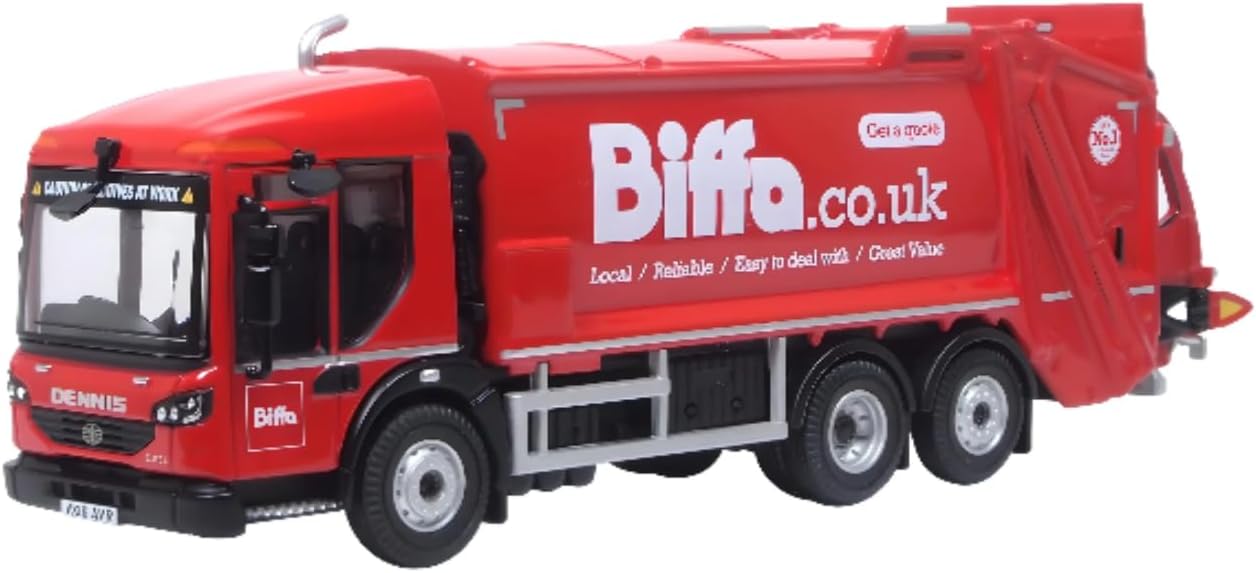 Oxford Diecast 76DE001 Dennis Eagle Olympus Refuse Truck - Biffa 1:76 Scale Diecast Model