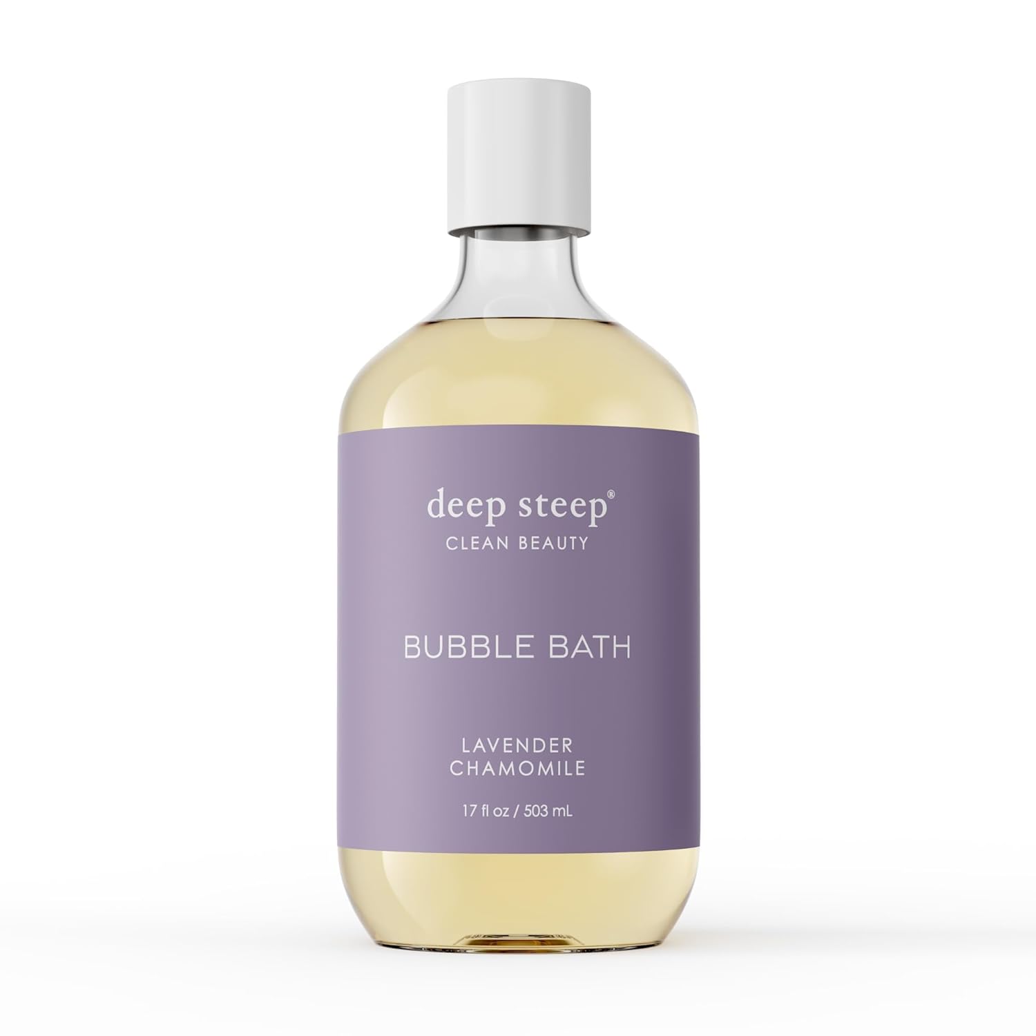 Deep Steep Bubble Bath, Lavender Chamomile, 17 oz – Soothing Soak with Shea Butter, Argan Oil, Aloe Vera & Coconut Oil – Vegan, Sulfate-Free, PH-Balanced Clean Beauty