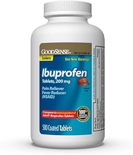 GoodSense 200 mg Ibuprofen Tablets, Fever Reducer and Pain Relief from Body Aches, Headache, Arthritis Pain and More, 500 Count