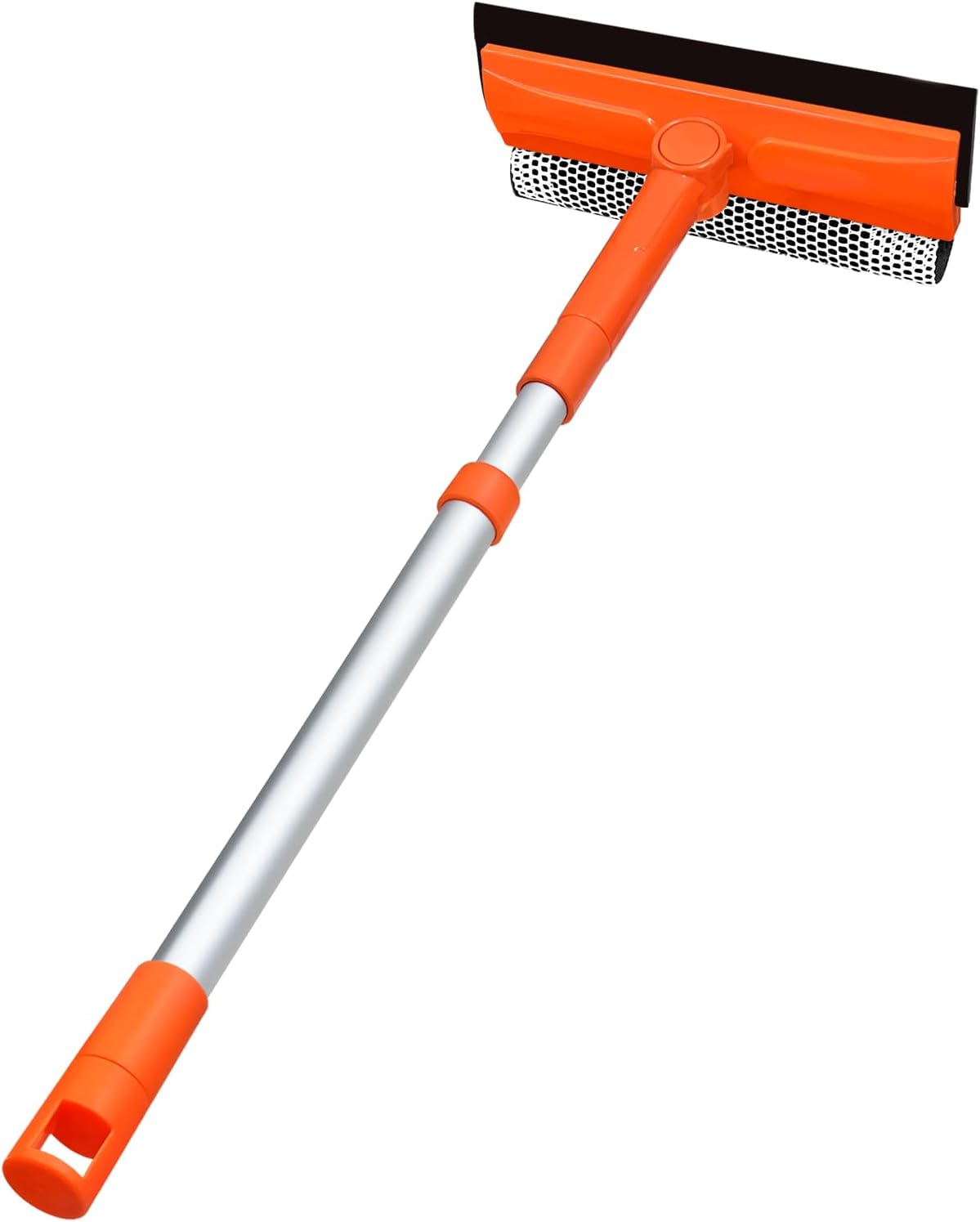 Squeegee for Window | 2-in-1 Window Cleaner Sponge and Soft Rubber Strip with Telescopic Extension Pole 20”-30” | Window Washer for Shower, Car Windshield, Mirror, Glass Cleaning