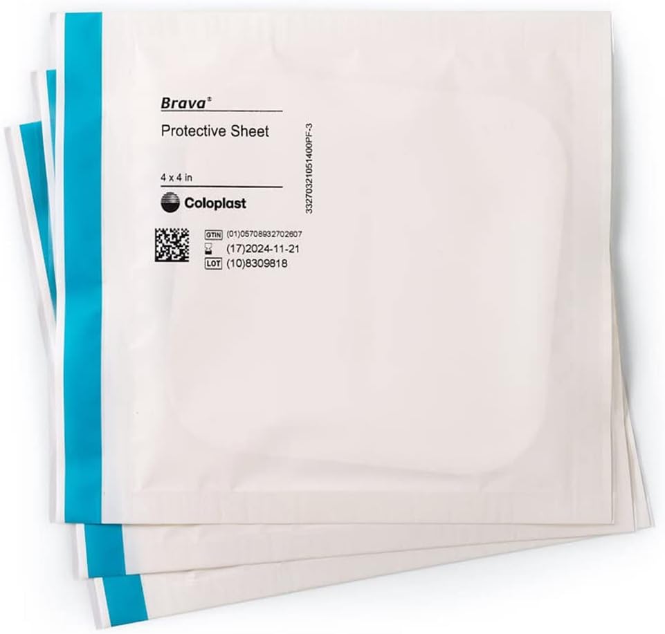 Brava Stoma Skin Protective Sheet, Skin Barrier, 4 X 4 32105 (Box of 10)