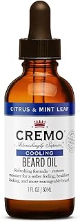 Cremo Beard Oil, Cooling Citrus & Mint Leaf, 1 fl oz - Restore Natural Moisture and Soften Your Beard To Help Relieve Beard Itch