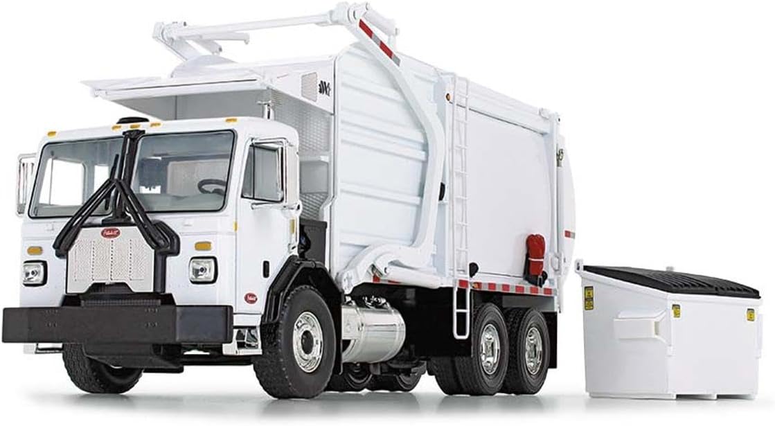 First Gear 1/34 White Peterbilt Model 520 with Wittke Front Loader & Dumpster 10-4193