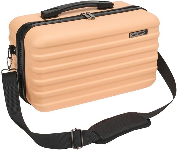 Cabin Max 40x20x25 cm Hard Shell Cabin Case with Shoulder Strap fits Ryanair Under Seat Included Hand Luggage Allowance (Peach)