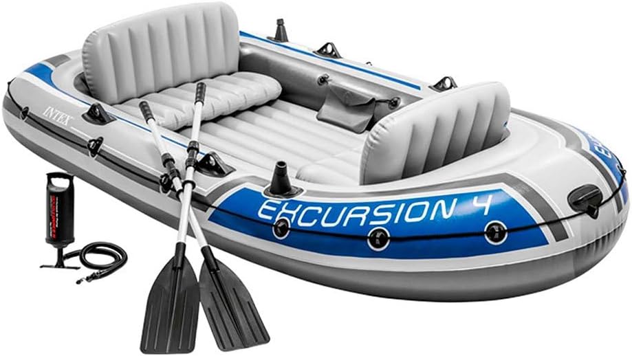 Intex Excursion Inflatable Boat Set with Aluminium Oars and Pump (4 Person or 5 Person Model)