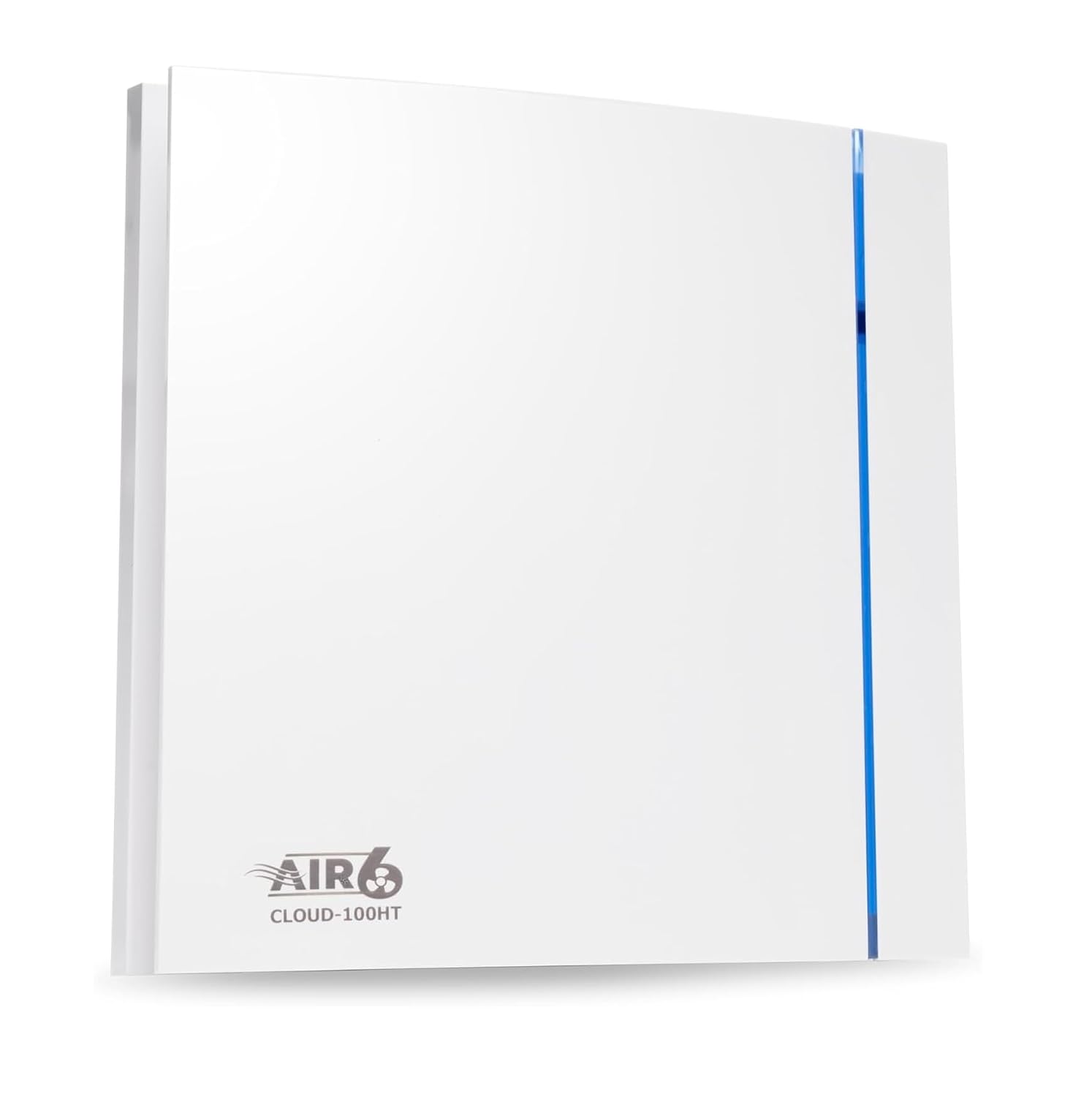 AIR 6 Cloud-100HT Silent Yet Powerful Bathroom Extractor Fan with Adjustable Humidity Sensor & Timer | Delivering 26.5l/s (95m3/h) | Wall or Ceiling Mounted Fan | White | IP45 | For 100mm /4" ducting