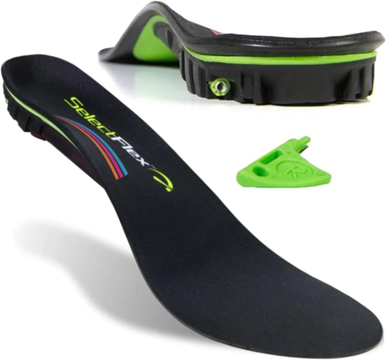 SelectFlex® 3 Way Adjustable Arch Support Orthotic Insoles Multicolor