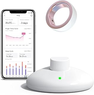 femometer Ring for Fertility and Ovulation Monitor Tracking - Size First with femometer Sizing Kit - App Auto-Sync - Period & BBT Tracker - Sleep Analysis for Women - Rechargeable & Waterproof Size 8