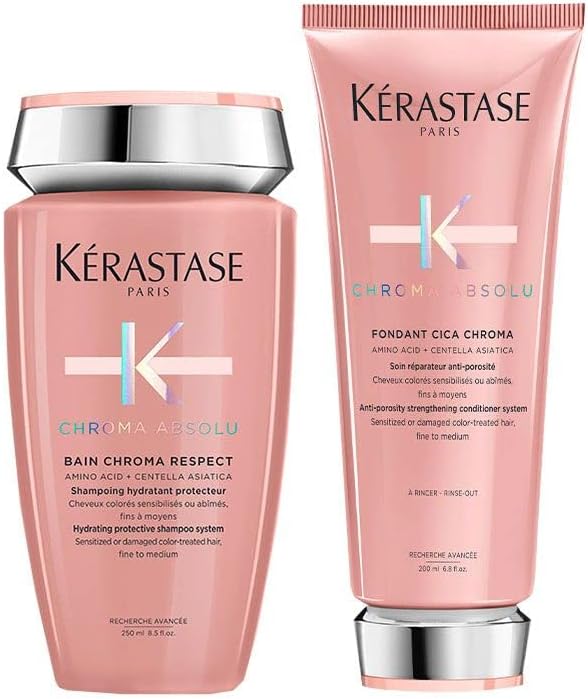 Kerastase DUO Chroma Absolu Bain Respect Shampoo 250ml and Chroma Absolu Strengthening Fondant 200ml