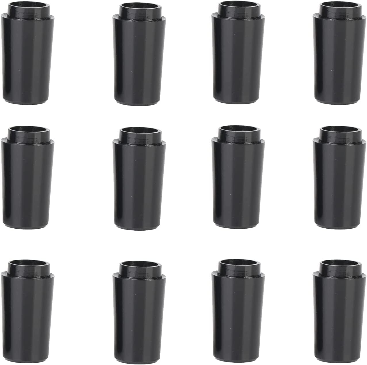 SummerHouse 12 Pieces Solid Black Flat Golf Iron Ferrules for Tapered 0.355 Shaft and 0.370 Shaft 0.500/0.750/1.000 Height Optiona