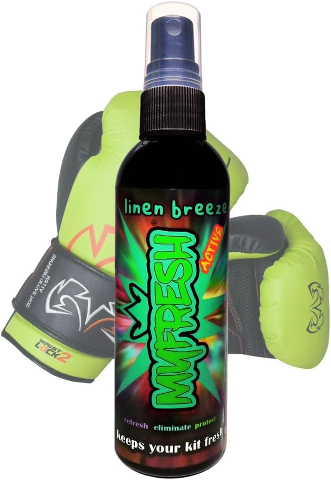 Boxing Glove Deodoriser Linen Breeze Fragranced Antibacterial Boxing Glove Odour Remover Spray by MyFresh Active, Instant Freshness Keeps Your Kit Smelling Fresh, 100ml Boxing Glove Spray